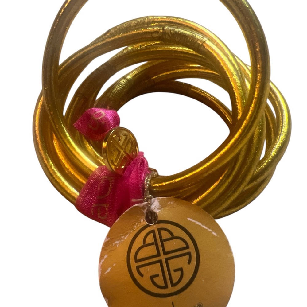 NWT BudhaGirl Gold All Weather Bangles® (Set of 9) - Picture 5 of 7
